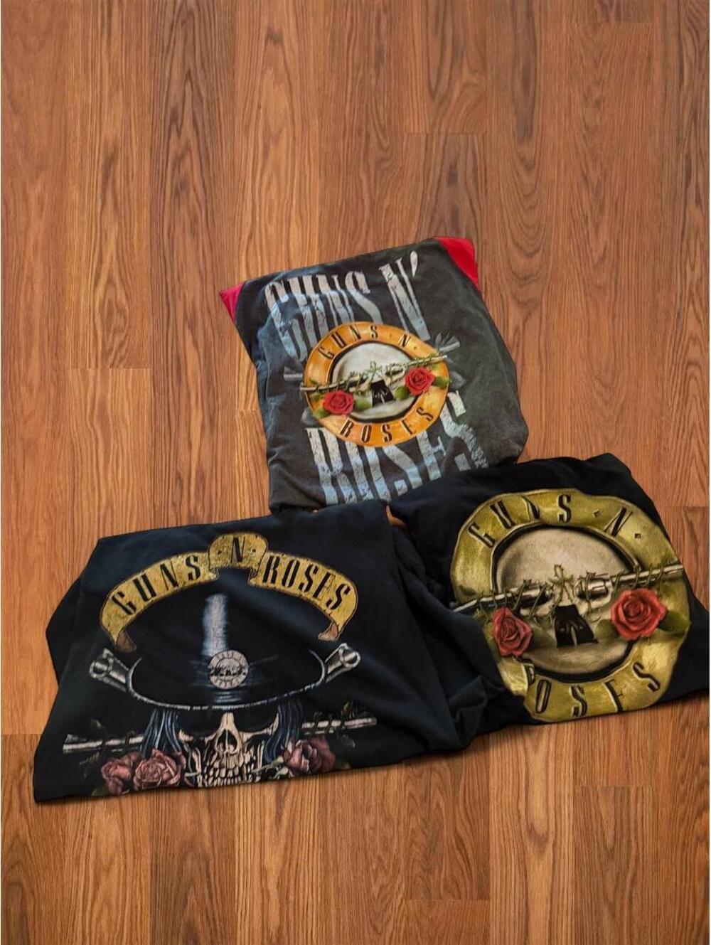 Guns N Roses Band T Shirt Lot 3 Piece Mens Size L & S Black Graphic Tees Bravado